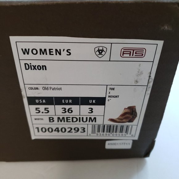 Ariat Womens Old Patriot Dixon Western Ankle Boot Size 5.5 Medium Leather Flag - Picture 4 of 15